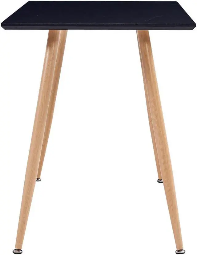 Alt view image 3 of 9 - vidaXL Dining Table Black and Oak Rectangular 47.2" MDF Steel Kitchen Dinner