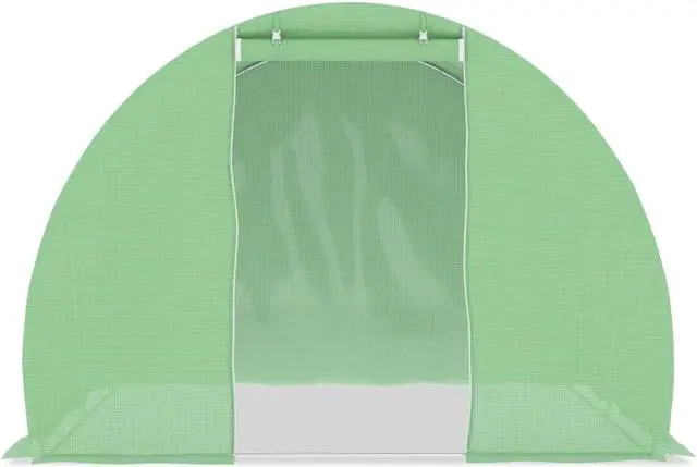 Alt view image 6 of 11 - vidaXL Greenhouse with Steel Foundation 48.4 ftÂ² 10' Walk-In Plant Gardening