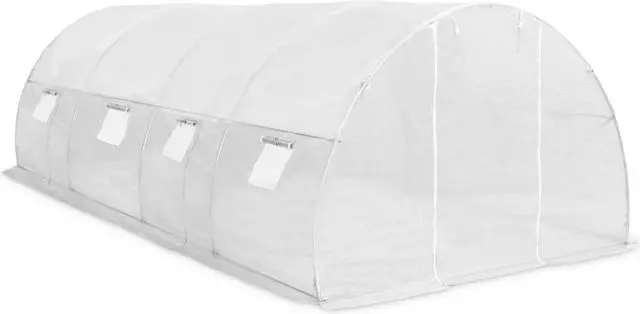 Alt view image 5 of 7 - vidaXL Greenhouse Outdoor Grow House Green House with Base Frame Aluminum