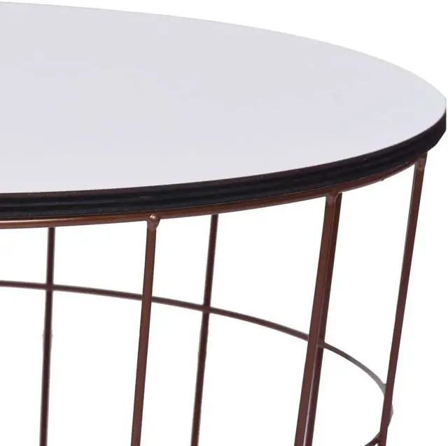 Alt view image 4 of 13 - vidaXL Coffee Table Round End Table Living Room Side Table Gold 15.7 Inch
