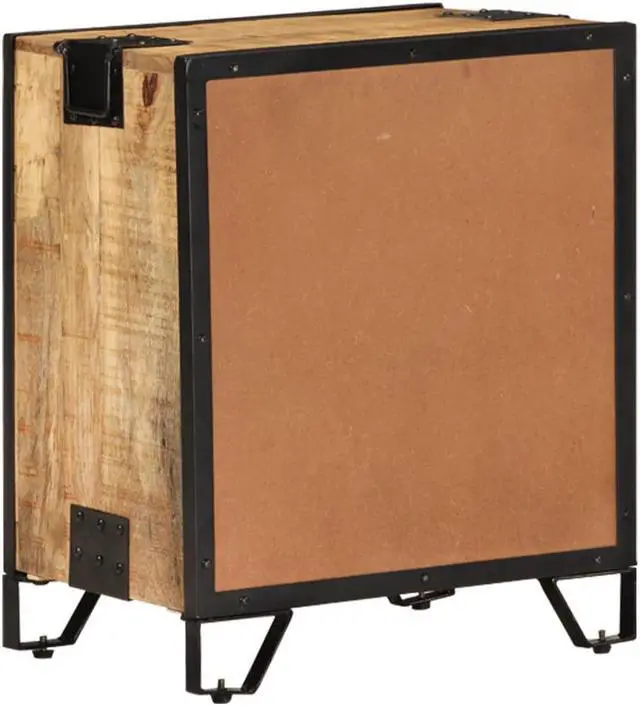 Alt view image 6 of 17 - vidaXL Cabinet Nightstand Side End Table for Bedroom Solid Rough Wood Mango