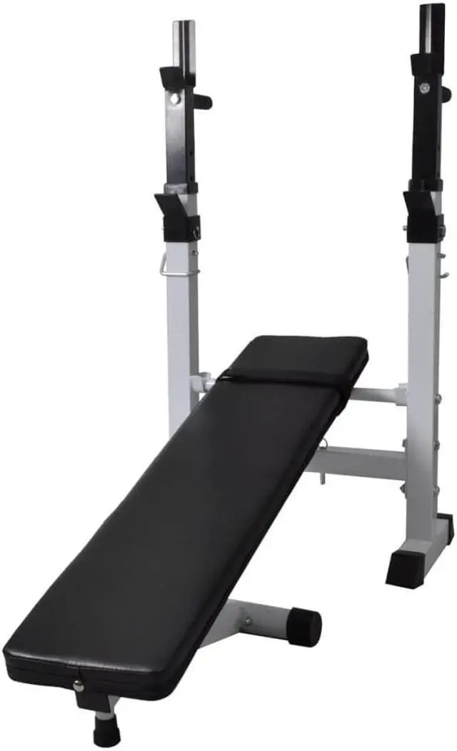 Alt view image 9 of 9 - vidaXL Workout Bench Adjustable Weight Bench Exercise Bench with Weight Rack