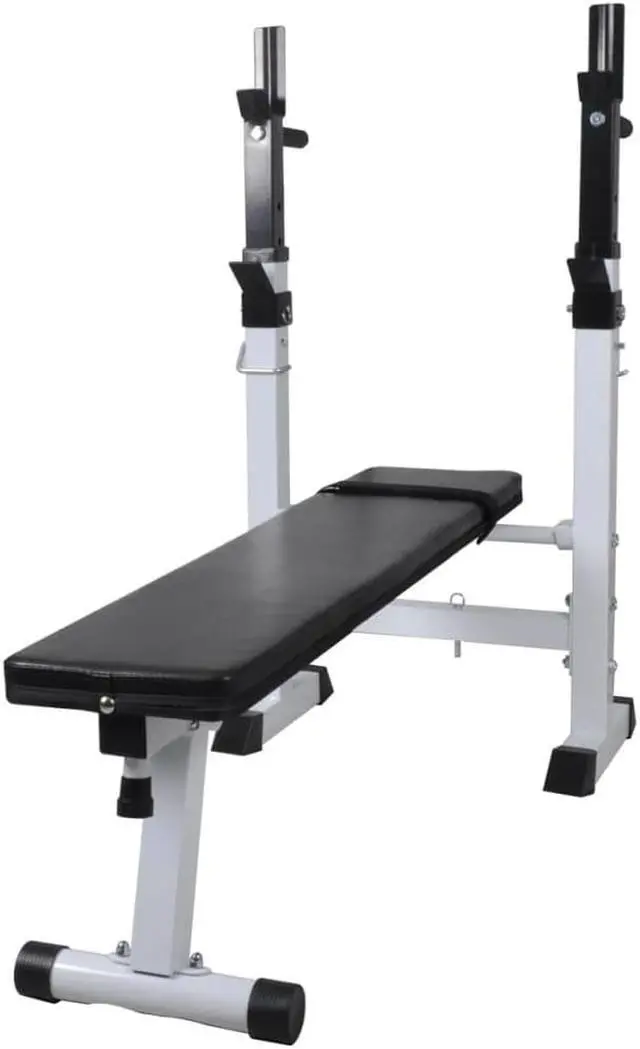 Alt view image 6 of 9 - vidaXL Workout Bench Adjustable Weight Bench Exercise Bench with Weight Rack