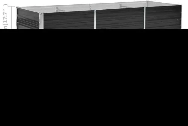 Alt view image 16 of 17 - vidaXL Raised Garden Bed Galvanized Steel Gray Patio Plant Stand Vase Planter