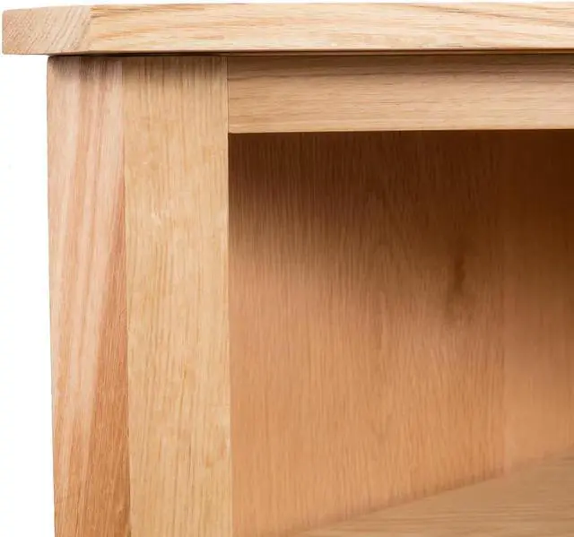 Alt view image 16 of 16 - vidaXL Solid Oak Wood Corner Shelf Space Saving Storage 23.2" Hallway Shelf