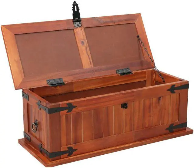 Alt view image 6 of 13 - vidaXL Storage Chest 23.6"x9.8"x8.7" Solid Acacia Wood