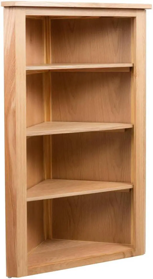 Alt view image 14 of 16 - vidaXL Solid Oak Wood Corner Shelf Space Saving Storage 23.2" Hallway Shelf