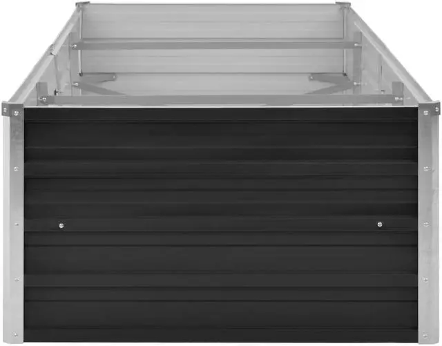Alt view image 15 of 17 - vidaXL Raised Garden Bed Galvanized Steel Gray Patio Plant Stand Vase Planter
