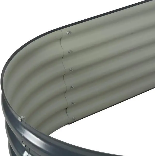 Alt view image 7 of 11 - vidaXL Garden Raised Bed 63" Galvanized Steel Gray Garden Planter Flower Box