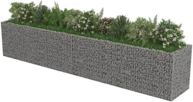 Alt view image 4 of 7 - vidaXL Gabion Raised Bed Galvanized Steel 212.6" Raised Garden Bed Flower Box