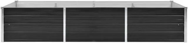 Alt view image 2 of 17 - vidaXL Raised Garden Bed Galvanized Steel Gray Patio Plant Stand Vase Planter