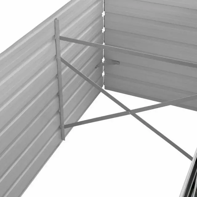 Alt view image 4 of 17 - vidaXL Raised Garden Bed Galvanized Steel Gray Patio Plant Stand Vase Planter
