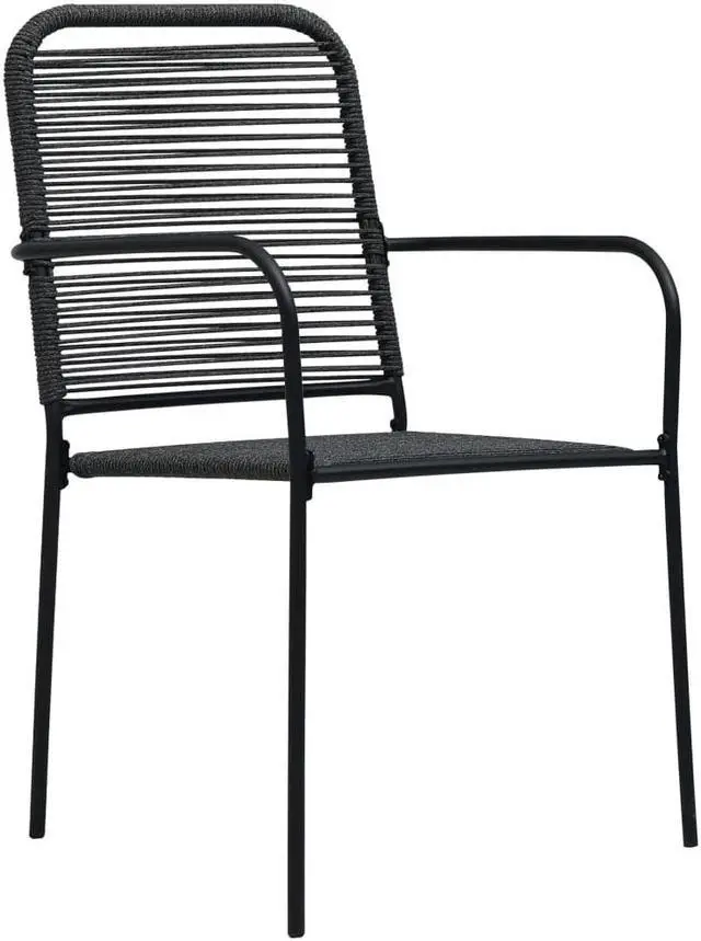 Alt view image 7 of 7 - vidaXL Patio Dining Set 3 Piece Black Glass and Steel Outdoor Garden Dinner