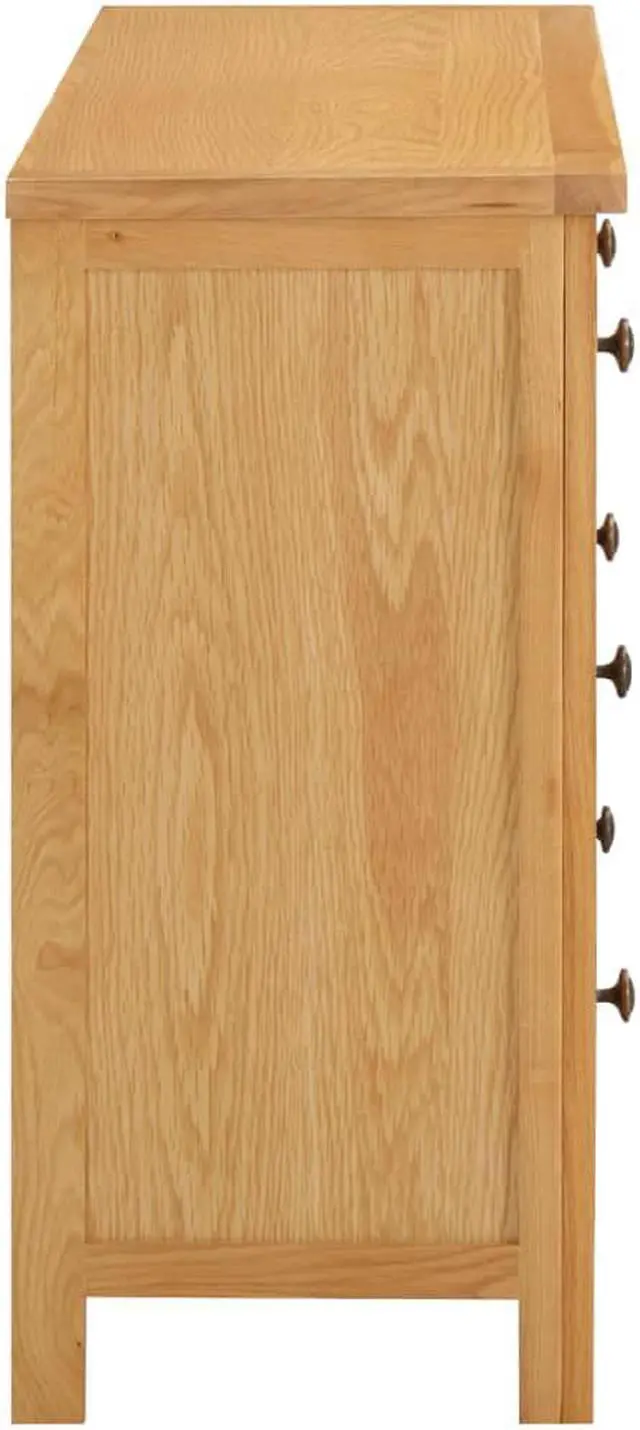 Alt view image 3 of 14 - vidaXL Solid Oak Wood Chest of Drawers Drawer Side Storage Cabinet Sideboard
