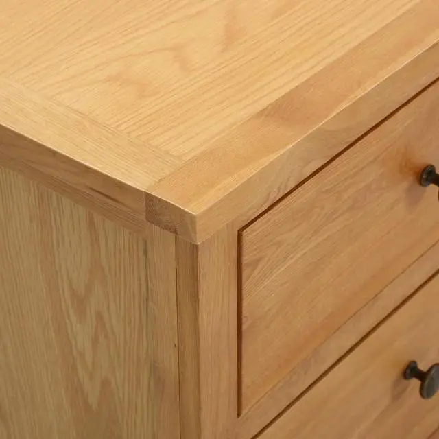 Alt view image 5 of 13 - vidaXL Solid Oak Wood Chest of Drawers Sideboard Drawer Side Storage Cabinet