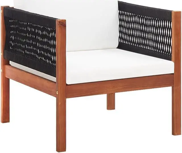 Alt view image 3 of 7 - vidaXL Patio Furniture Set 4 Piece Outdoor Sofa with Table Solid Acacia Wood