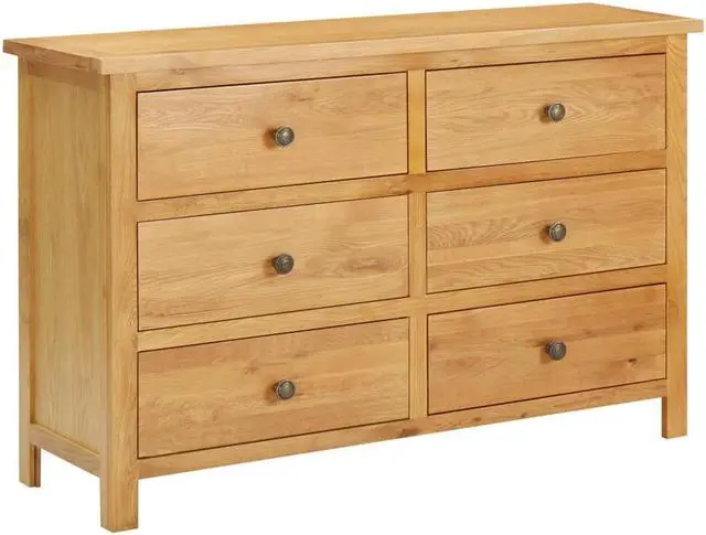 Main image of vidaXL Solid Oak Wood Chest of Drawers Drawer Side Storage Cabinet Sideboard