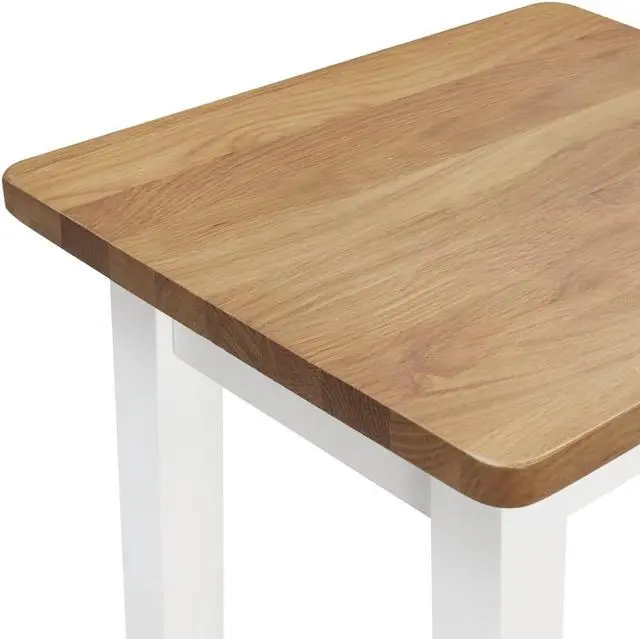 Alt view image 4 of 10 - vidaXL Bar Stools Bar Seats Counter Height Island Stools 2 Pcs Solid Oak Wood