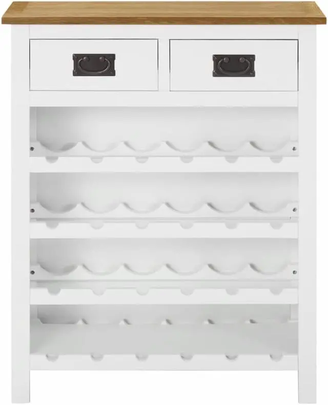 Alt view image 4 of 13 - vidaXL Wine Cabinet Bottle Holder 2 Drawers Floor Wine Cabinet Solid Oak Wood