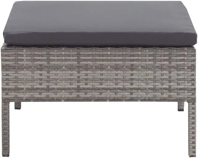 Alt view image 7 of 7 - vidaXL Patio Furniture Set 5 Piece Outdoor Sofa with Table Poly Rattan Gray