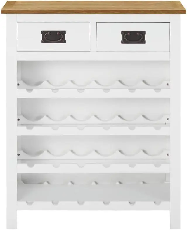Alt view image 2 of 13 - vidaXL Wine Cabinet Bottle Holder 2 Drawers Floor Wine Cabinet Solid Oak Wood