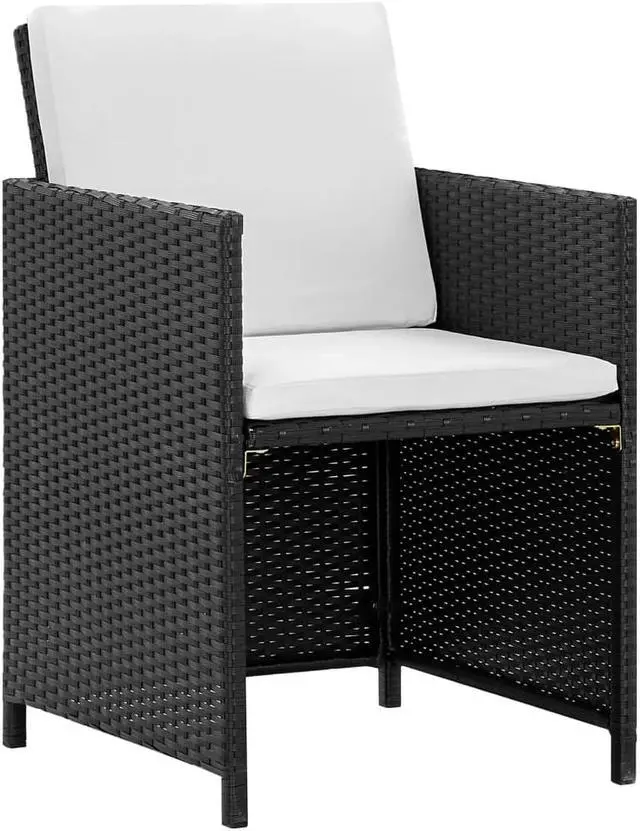 Alt view image 4 of 7 - vidaXL Patio Furniture Set Outdoor Table and Chair 11 Piece Poly Rattan Black