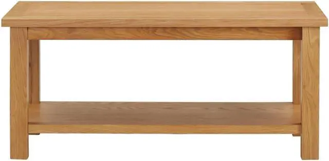 Alt view image 2 of 17 - vidaXL Solid Oak Wood Coffee Table Couch Accent Living Room Side End Storage