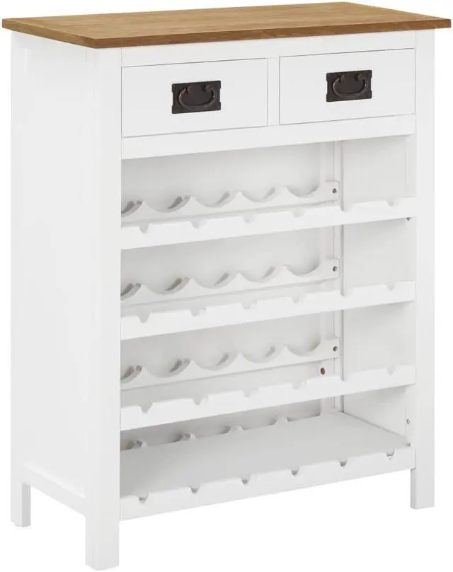 Main image of vidaXL Wine Cabinet Bottle Holder 2 Drawers Floor Wine Cabinet Solid Oak Wood
