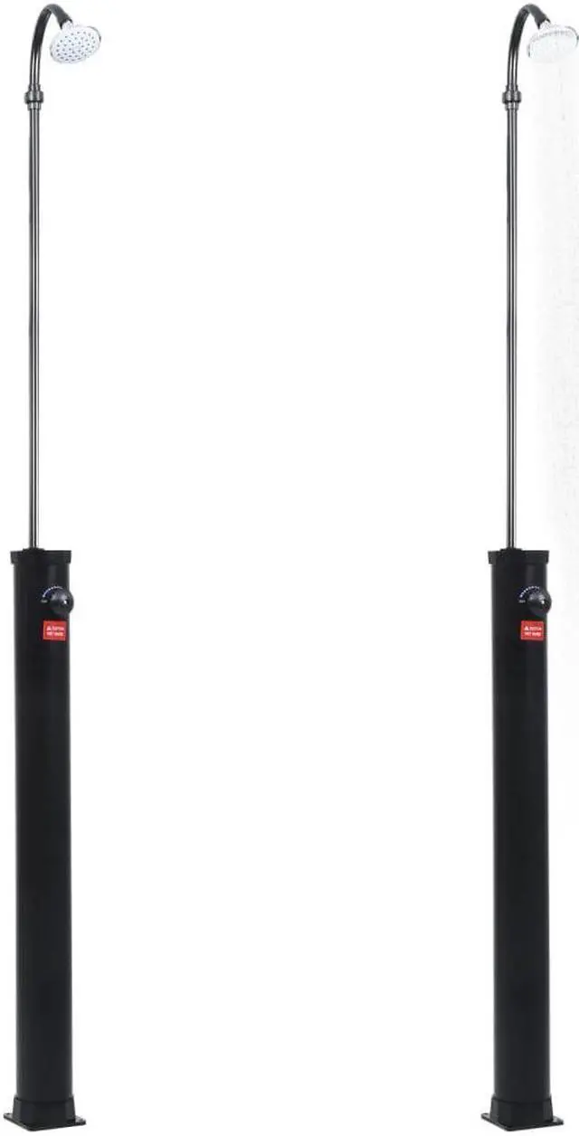 Alt view image 5 of 12 - vidaXL Garden Solar Shower Black 84.6" 2.1 gal