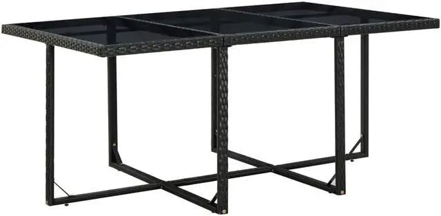 Alt view image 5 of 7 - vidaXL Patio Furniture Set Outdoor Table and Chair 11 Piece Poly Rattan Black