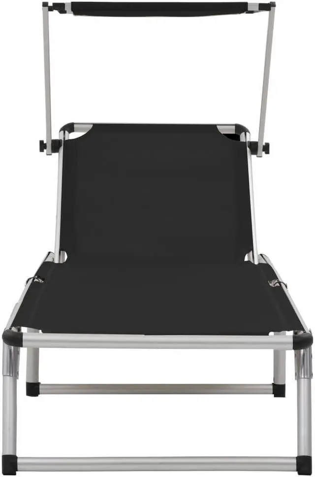 Alt view image 4 of 11 - vidaXL Patio Lounge Chair with Adjustable Backrest Folding Sunlounger Textilene