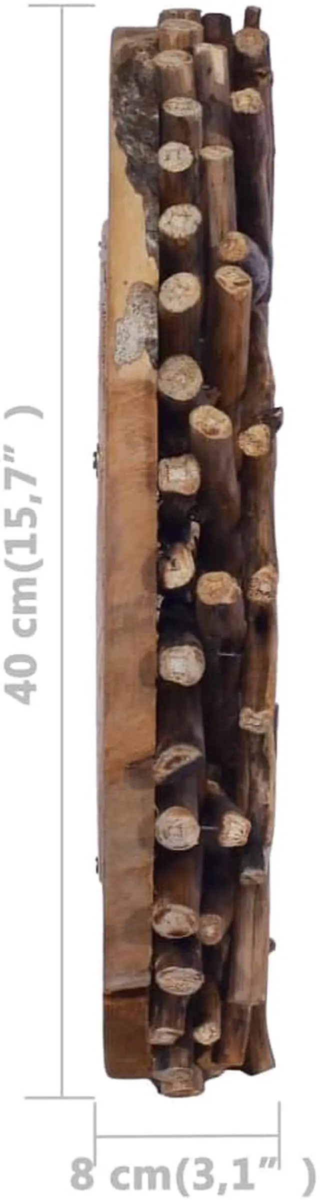Alt view image 6 of 13 - vidaXL Mirror Natural Wood Solid teak wood and glass Medium