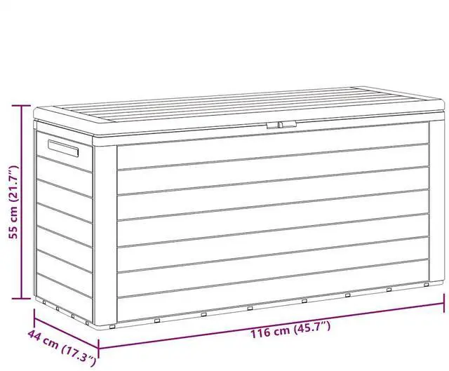 Alt view image 4 of 7 - vidaXL Outdoor Storage Box Deck Box with Lid Patio Cabinet Storage Chest Brown