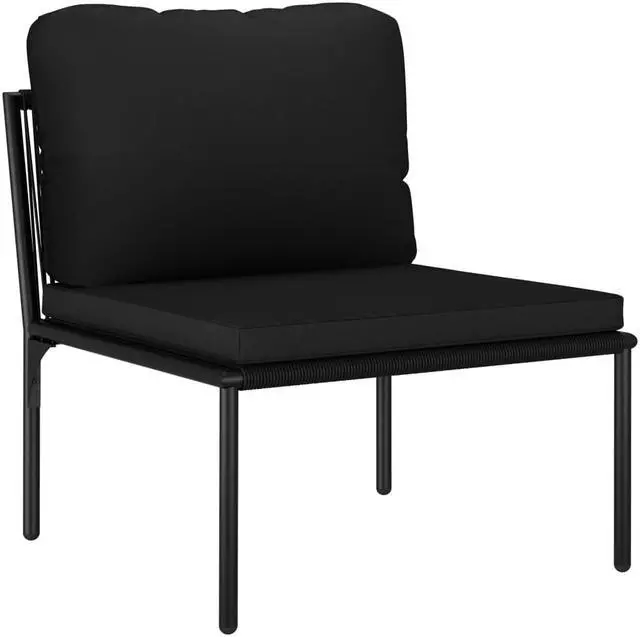 Alt view image 6 of 7 - vidaXL Patio Lounge Set Patio Furniture Set Table and Chair 5 Piece Black PVC