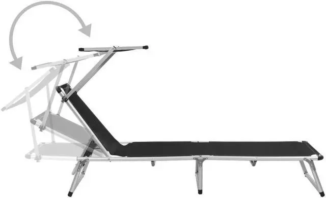 Alt view image 2 of 11 - vidaXL Patio Lounge Chair with Adjustable Backrest Folding Sunlounger Textilene