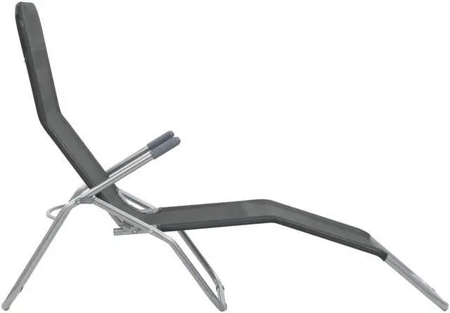 Alt view image 6 of 11 - vidaXL Deckchairs Outdoor Chaise Lounge Sunbed 2 Pcs Textilene Anthracite