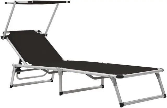 Main image of vidaXL Patio Lounge Chair with Adjustable Backrest Folding Sunlounger Textilene