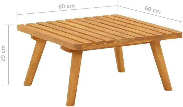 Alt view image 11 of 12 - vidaXL Garden Footstool with Cushion 23.6"x23.6"x11.4" Solid Acacia Wood