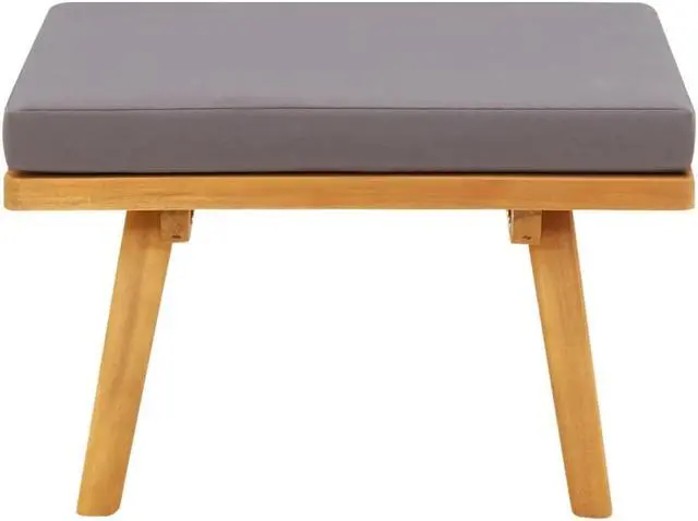 Alt view image 5 of 12 - vidaXL Garden Footstool with Cushion 23.6"x23.6"x11.4" Solid Acacia Wood