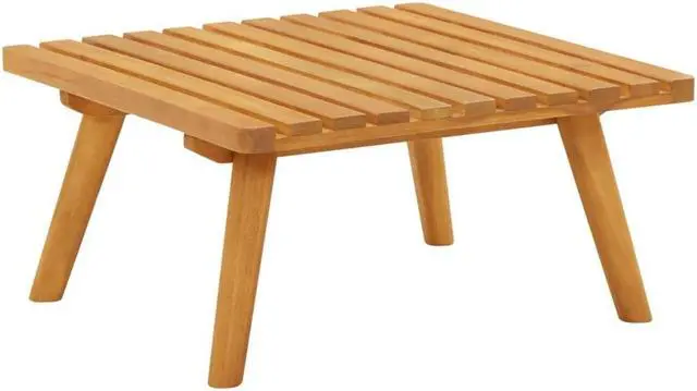 Alt view image 7 of 12 - vidaXL Garden Footstool with Cushion 23.6"x23.6"x11.4" Solid Acacia Wood