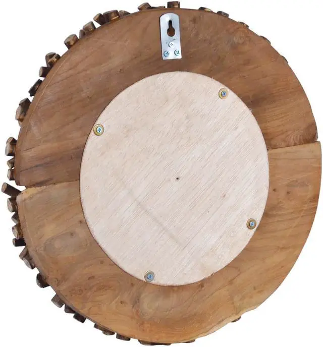 Alt view image 4 of 13 - vidaXL Mirror Natural Wood Solid teak wood and glass Medium