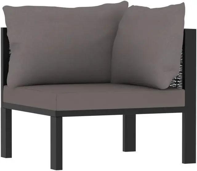 Alt view image 7 of 7 - vidaXL Patio Lounge Set Outdoor Sectional Sofa 8 Piece Poly Rattan Anthracite