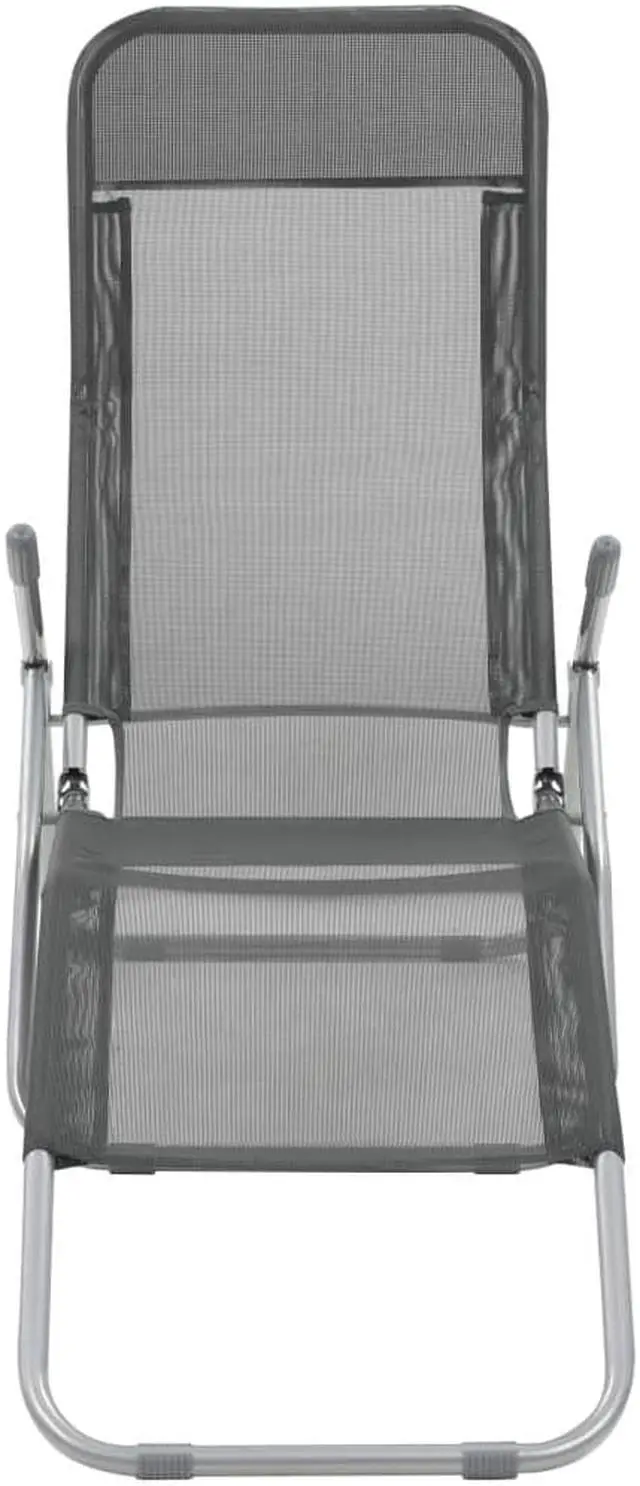 Alt view image 3 of 11 - vidaXL Deckchairs Outdoor Chaise Lounge Sunbed 2 Pcs Textilene Anthracite