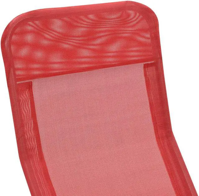Alt view image 13 of 14 - vidaXL Deckchairs Outdoor Chaise Lounge Chair Sunbeds 2 Pcs Textilene Red
