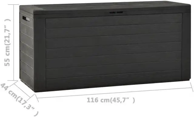 Alt view image 4 of 7 - vidaXL Outdoor Storage Box Deck Box with Lid Outdoor Patio Cabinet Anthracite