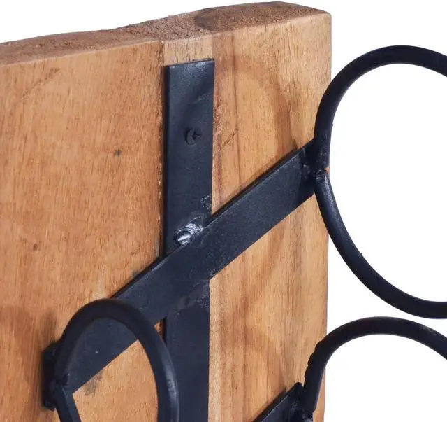 Alt view image 14 of 14 - vidaXL Wine Rack Wine Bottle Holder for 6 Bottles Floor Wine Cabinet Solid Teak