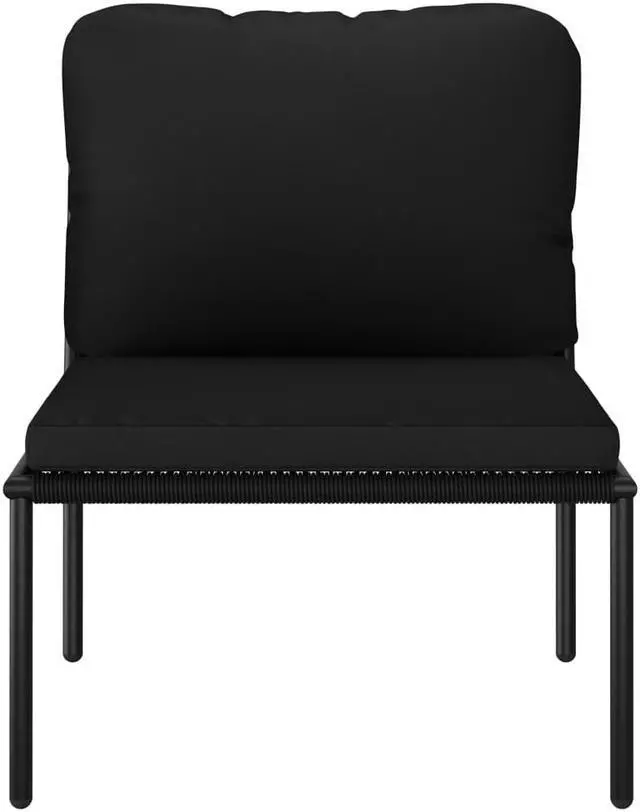 Alt view image 7 of 7 - vidaXL Patio Lounge Set Patio Furniture Set Table and Chair 5 Piece Black PVC