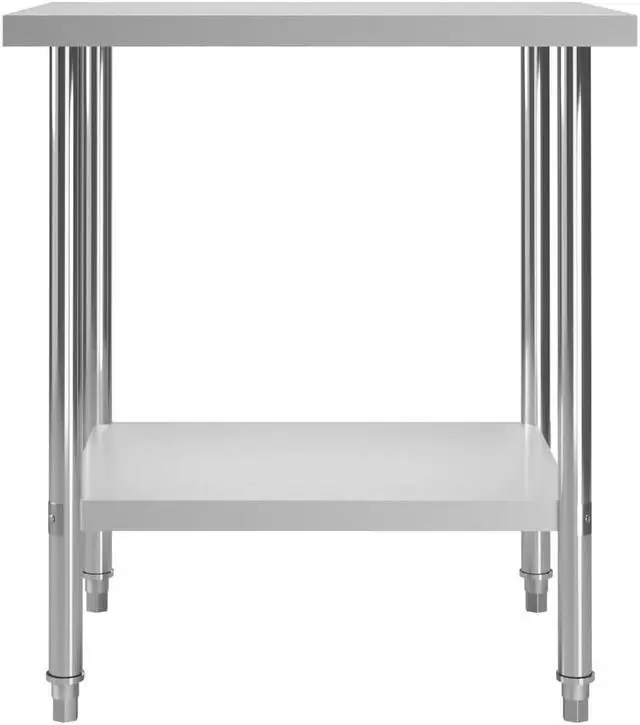 Alt view image 3 of 17 - vidaXL Work Table Stainless Steel Table for Restaurant Home and Hotel Commercia