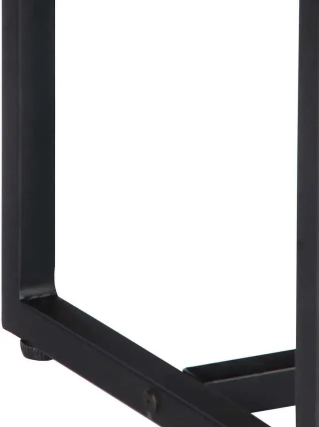 Alt view image 4 of 7 - vidaXL TV Cabinet Natural and Black Solid Acacia Wood, Powder-Coated Steel