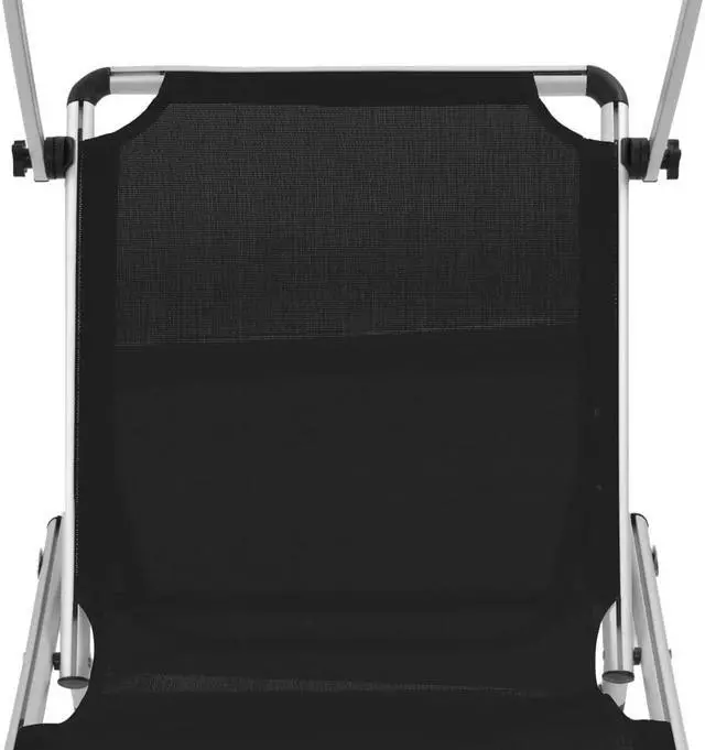 Alt view image 7 of 11 - vidaXL Patio Lounge Chair with Adjustable Backrest Folding Sunlounger Textilene